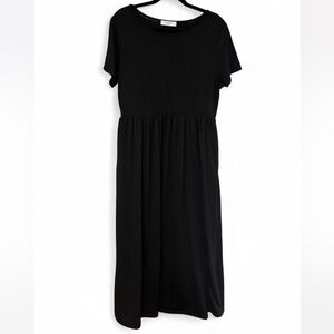 Women’s Nemidor Black Casual T-Shirt Maxi Dress Size 0XL